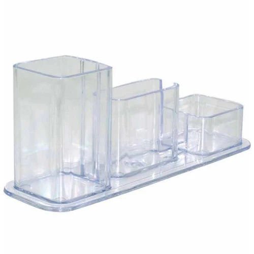 PORTA LÁPIS CLIPS CARTAO CRISTAL