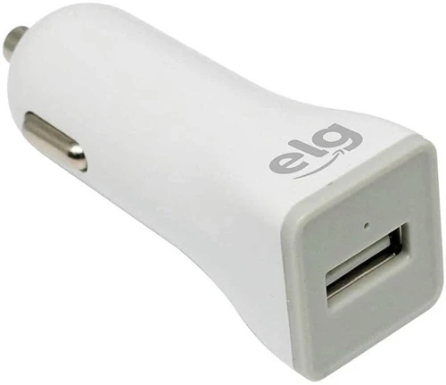 CARREGADOR USB VEICULAR UNIVERSAL 1 PORTA USB 1A BRANCO CC1SE ELG EXPRESS