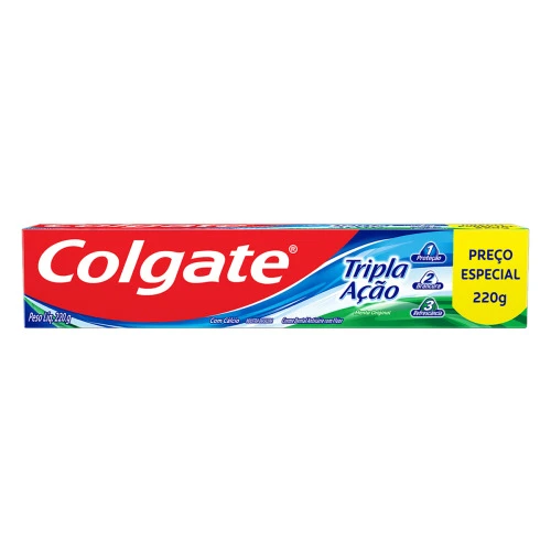 CREME DENTAL MENTA ORIGINAL COLGATE TRIPLA AÇÃO CAIXA 220G