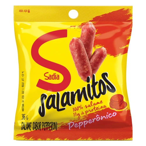 SALAMITOS SNACK PEPPERONI SADIA PACOTE 36G