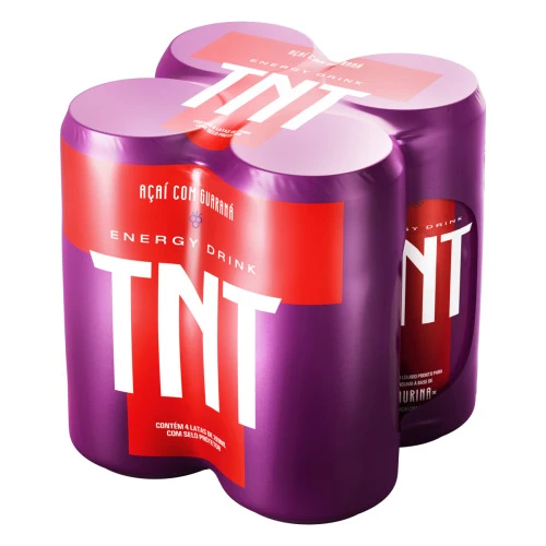 PACK ENERGÉTICO AÇAÍ COM GUARANÁ TNT LATA 4 UNIDADES 269ML CADA
