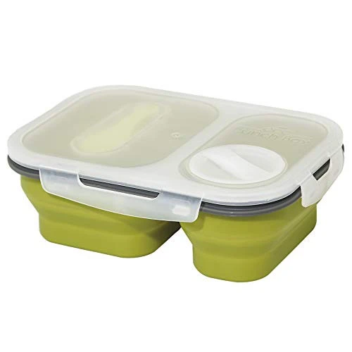 PORTA ALIMENTOS RETRÁTIL COM TAMPA 2 DIVISORIAS