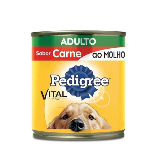 RAÇÃO ÚMIDA PEDIGREE LATA CARNE AO MOLHO PARA CÃES ADULTOS 290G