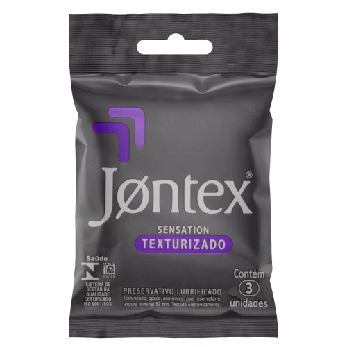 PRESERVATIVO LUBRIFICADO SENSATION TEXTURIZADO JONTEX PACOTE 3 UNIDADES