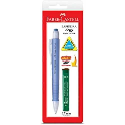 LAPISEIRA POLY MATIC SUPER 0,7MM COM BORRACHA E GRAFITE 1 UN FABER CASTELL