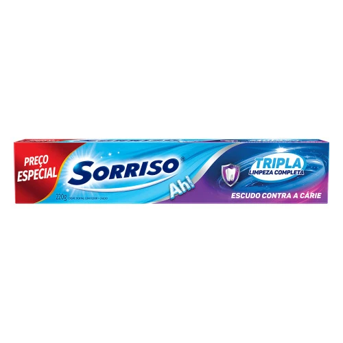 CREME DENTAL SORRISO TRIPLA LIMPEZA COMPLETA CAIXA 220G