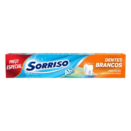 CREME DENTAL SORRISO DENTES BRANCOS CAIXA 220G
