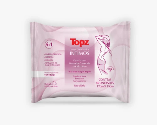 LENCO UMEDECIDO TOPZ INTIMOS COM 16