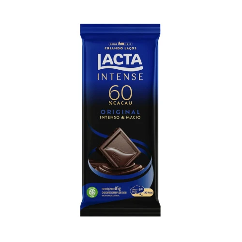 CHOCOLATE LACTA INTENSE 60% CACAU ORIGINAL 85G