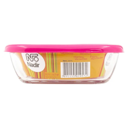 ASSADEIRA QUADRADA COM TAMPA ROSA 0 7L SEMPRE