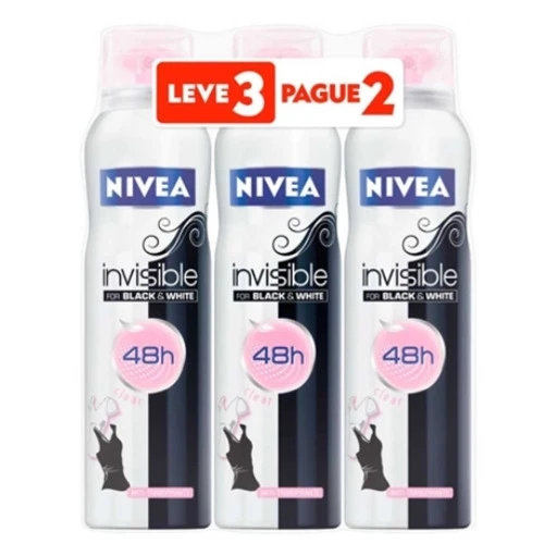 KIT DESODORANTE AEROSOL NIVEA INVISIBLE FEMININO 3 UNIDADES