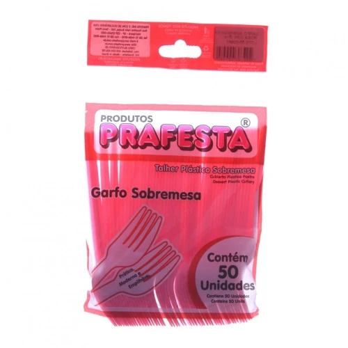 PRAFESTA GARFO SOBREMESA COM 50 VERMELHO 8958