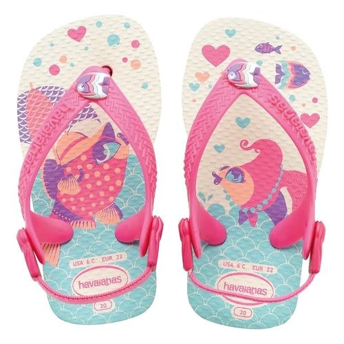 SAND HAVAIANAS BABY PETS BRANCO ROSA 23 24