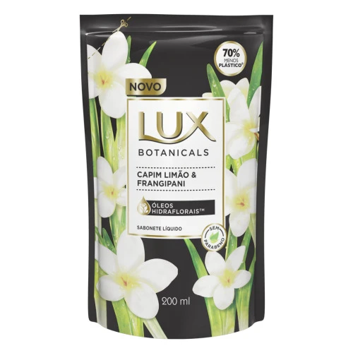 SABONETE LÍQUIDO CAPIM LIMÃO FRANGIPANI LUX BOTANICALS SACHÊ 200ML REFIL