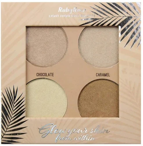 PALETA DE ILUMINADOR GLOW YOUR SKIN LIGHT HB 7500 RUBY ROSE