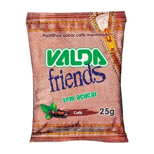 PASTILHAS VALDA FRIENDS SEM AÇÚCAR SABOR CAFÉ SACHÊ 25G