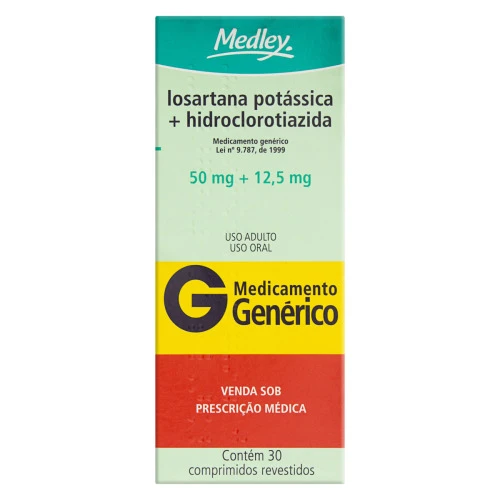 LOSARTANA POTSICA 50MG HIDROCLOROTIAZIDA 12 5MG MEDLEY CAIXA 30 COMPRIMIDOS REVESTIDOS