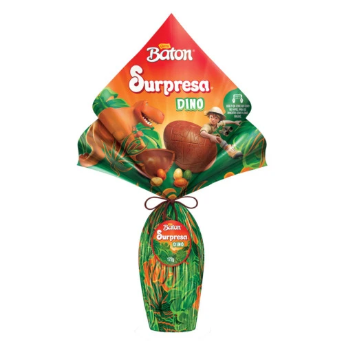 OVO DE PÁSCOA AO LEITE DINO BATON GAROTO 172G