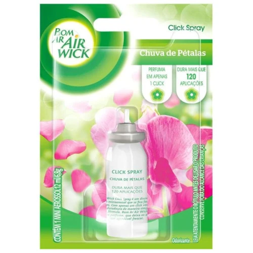 PURIFICADOR DE AR CLICK SPRAY CHUVA DE PÉTALAS REFIL AIR WICK 8G