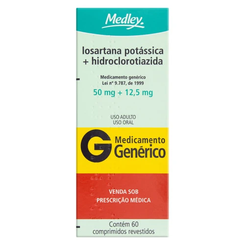 LOSARTANA POTSICA 50MG HIDROCLOROTIAZIDA 12 5MG MEDLEY CAIXA 60 COMPRIMIDOS REVESTIDOS