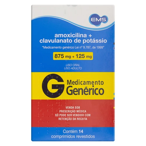 AMOXICILINA CLAVULANATO DE POTSIO EMS CAIXA 14 COMPRIMIDOS REVESTIDOS