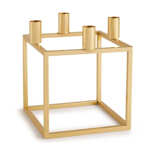 PORTA-VELA DOURADO 18X18CM