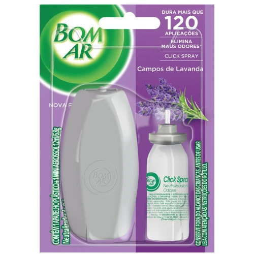 BOM AR AIR WICK AROMATIZADOR CLICK SPRAY APARELHO + REFIL CAMPOS DE LAVANDA 12ML