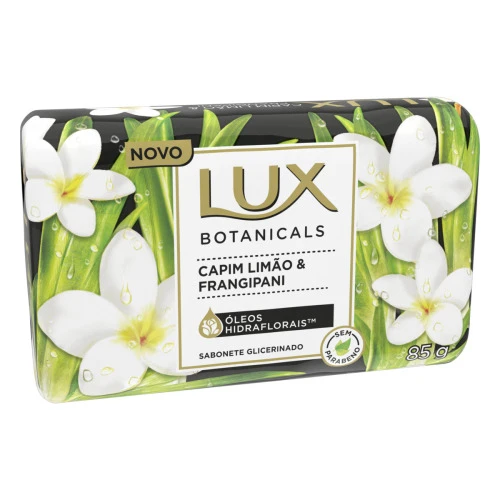 SABONETE EM BARRA GLICERINADO CAPIM LIMÃO FRANGIPANI LUX BOTANICALS ENVOLTÓRIO 85G