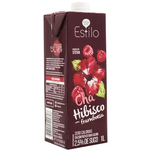 POUSOALTO CHÁ HIBISCO COM FRAMBOESA 1L