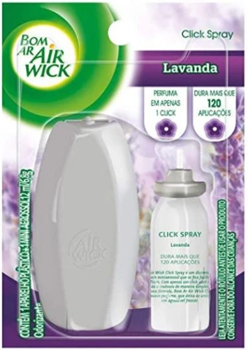 APARELHO E NEUTRALIZADOR DE ODORES CAMPOS DE LAVANDA CLICK SPRAY BOM AR BLISTER 12ML