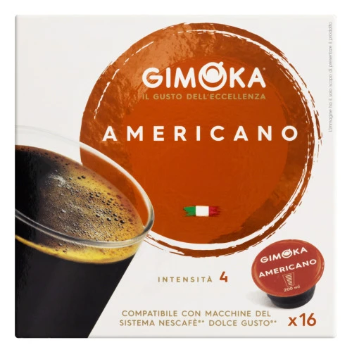 CAFÉ EM CÁPSULA AMERICANO GIMOKA CAIXA 112G 16 UNIDADES