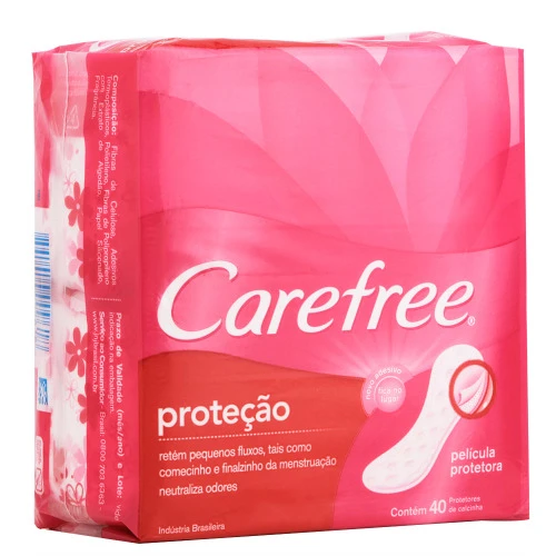 PROTETOR DIARIO SEM ABAS COM 40 PROTECAO COM PERFUME CAREFREE