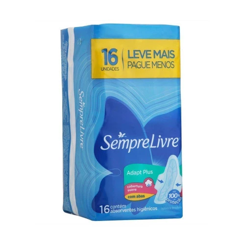 ABSORVENTE SEMPRE LIVRE ADAPT PLUS 16 UNIDADES