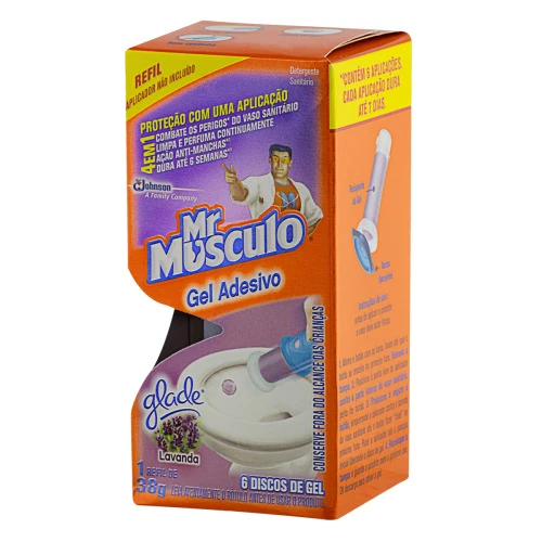 DETERGENTE SANITÁRIO GEL ADESIVO LAVANDA MR MÁSCULO 38G REFIL