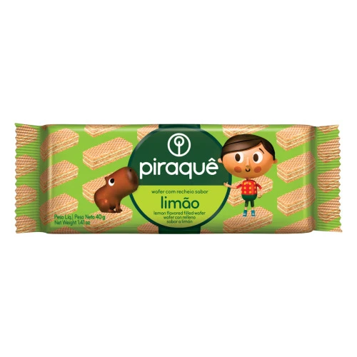 BISCOITO WAFER RECHEIO LIMÃO PIRAQUÊ PACOTE 40G