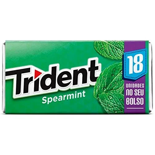 GOMA DE MASCAR MENTA ZERO AÇÚCAR TRIDENT CAIXA 30 6G 18 UNIDADES