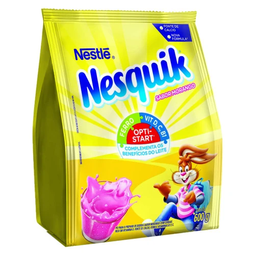 PÓ PARA PREPARO DE BEBIDA MORANGO NESTLÉ NESQUIK PACOTE 600G