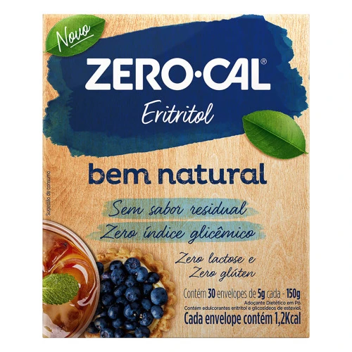 ZERO-CAL ERITRITOL ADOÇANTE EM PÓ 30 SACHÊS