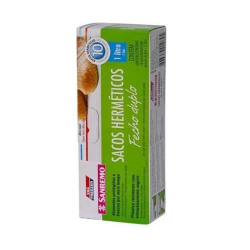 SACO HERMETICO FECHO DUPLO SANREMO 1L