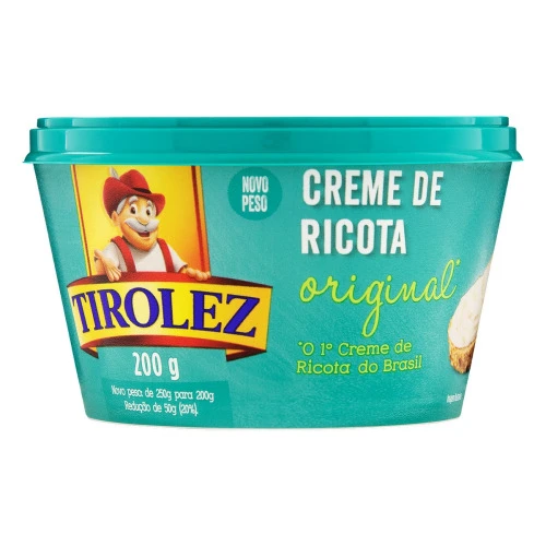 CREME DE QUEIJO RICOTA ORIGINAL TIROLEZ POTE 200G