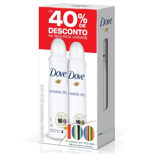 DESODORANTE AEROSOL DOVE INVISIBLE DRY 175ML 2 UNIDADES