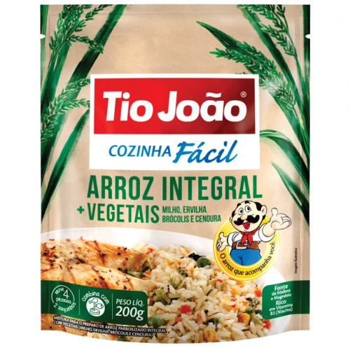 ARROZ INTEGRAL VEGETAIS TIO JOÃO COZINHA FÁCIL 200G