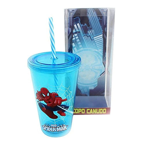 COPO ZONACRIATIVA PVC SPIDER MAN AZUL