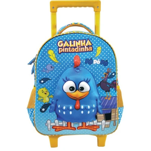 MOCHILA DE CARRINHO XERYUS GALINHA PINTADINHA 3D PEQUENA