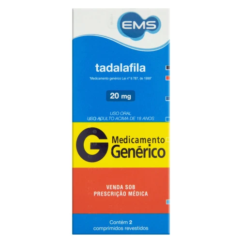 TADALAFILA 20MG EMS CAIXA 2 COMPRIMIDOS REVESTIDOS