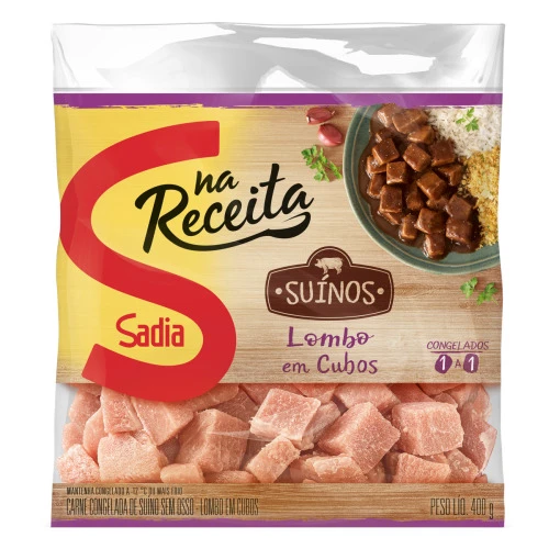 LOMBO SUÍNO EM CUBOS SADIA CONGELADO PACOTE 400G