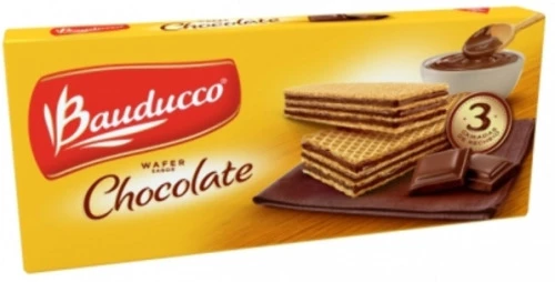 BISCOITO WAFER RECHEADO DE CHOCOLATE BAUDUCCO PACOTE 120G
