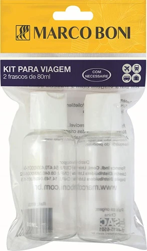 KIT PARA VIAGEM COM 2 FRASCOS 80ML LISO 6113 MARCO BONI SORTIDA