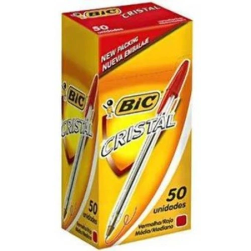 CANETA BIC CRISTAL VERMELHA COM 50