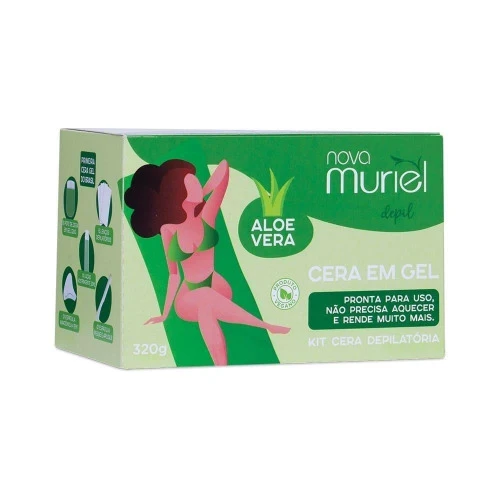 CERA DEPIL MURIEL GEL KIT ALOE VERA PT 320G